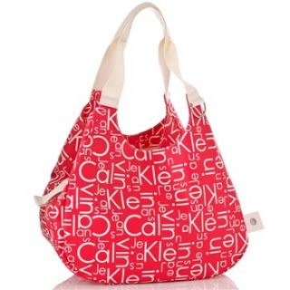 Calvin Klein Red/White Large Cotton Shopping Bag