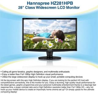 Buy the Hannspree HZ281HPB 28 Widescreen LCD Monitor .ca