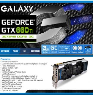 Galaxy GeForce GTX 660 Ti GC 3GB GDDR5 Video Card Product Details