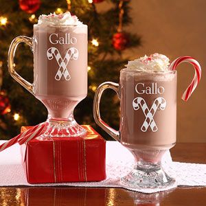 Personalized Holiday Spirit Glass Coffee Mug Set   4679