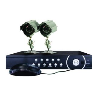 250GB 4 CH H.264 Network DVR with 2 x CCD Cameras + Mobile Access 