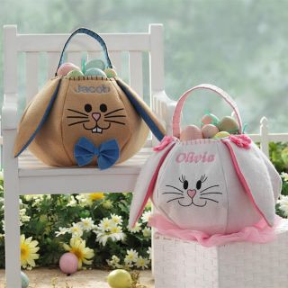 7974   Embroidered Easter Bunny Baskets 