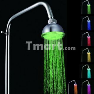 Adjustable Water Pressure Rainfall 7 Colors Changing LED Flash Light 