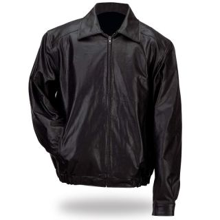 Gianni Collani Black Genuine Premium Leather Bomber Style Jacket #VC 