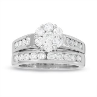 CTW. Diamond Flower Bridal Set in 14K White Gold   Rings   Zales
