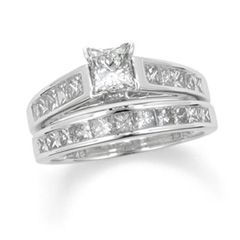 CT. T.W. Princess Cut Diamond Bridal Set in 14K White Gold   Zales