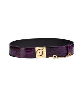 Salvatore Ferragamo Purple Python Belt  Damen  Accessories 