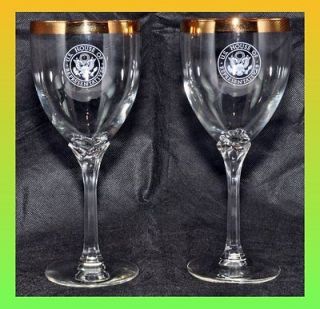 United States US House of Representative​s Pair of Wine Glasses Gold 