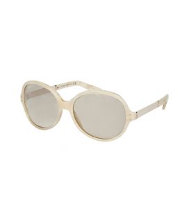 Tods Ivory Mirrored Glass Acetate/Leather Sunglasses    