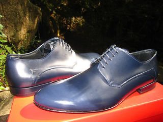 New Hugo Boss Oxford Dress Shoes Evanno Blue Leather Italy Men sample 