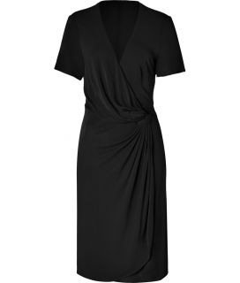 Issa Black Drape Front Viscose Jersey Dress  Damen  Kleider 