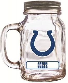 Duck House Indianapolis Colts Glass Mason Jar w/lid, 20oz (LMJ102)