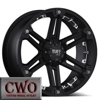   Black Tuff T 01 Wheels Rims 6x139.7 6 Lug Tundra Titan Chevy GMC 1500