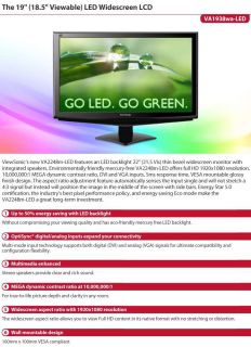 Buy the ViewSonic 22 Wide 1080p LED, Speakers, VGA, DVI  