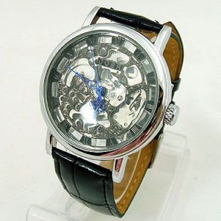  Mechanical Wrist Watch See Through Back Case Rome Number Gifts NEW
