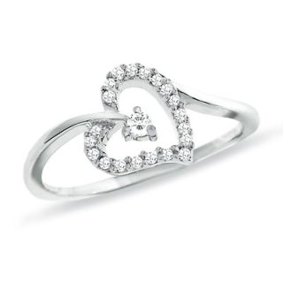 CT. T.W. Diamond Heart Ring in 10K White Gold   View All Rings 