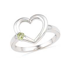 Peridot Heart Ring in Sterling Silver   Zales