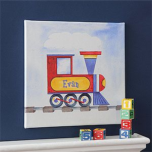 Personalized Train Canvas Art for Kids   8663