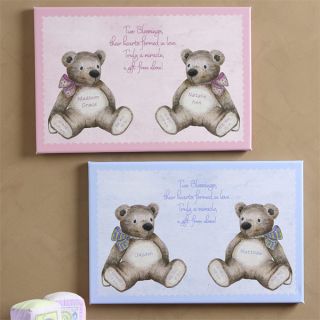6882   Baby Bear© Twin Birth Announcement Canvas   Full View