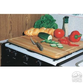 Hardwood Stove Topper/Cutting Board   Camco RV 43753   Counter & Stove 