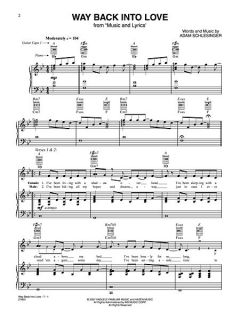 Look inside Way Back Into Love (from Music and Lyrics)   Sheet Music 