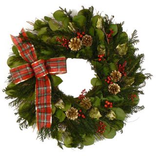 Jubilant Berry 22 Dried Floral Wreath at Brookstone—Buy Now