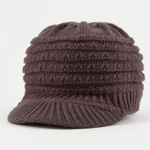 Horizontal Stripe Knit Visor Beanie 183909110  hats & beanies 