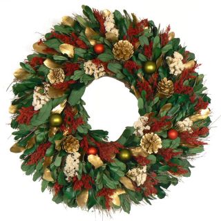Winter Festival 22 Dried Floral Wreath at Brookstone—Buy Now