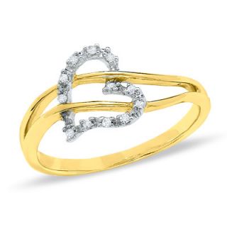 Diamond Accent Heart Shaped Wave Ring in 10K Gold   View All Rings 