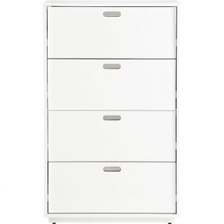 gloss white tall chest in bedroom furniture  CB2