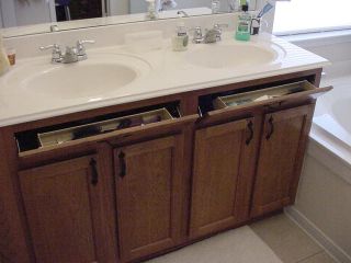 Rev a Shelf Sink Front Tip Out Tray Sets Reviews   Rockler Woodworking 