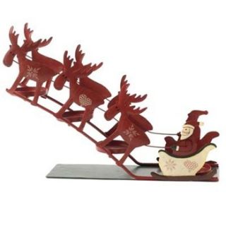 Heaven Sends Red Santa on Sleigh Ornament