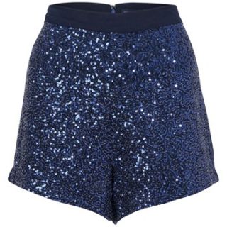 French Connection Blue Mini Sequin Shorts