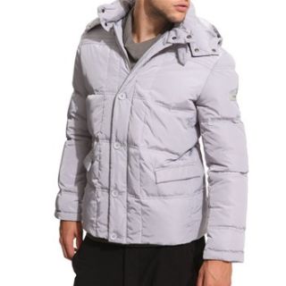 Calvin Klein Collection Ice Grey Padded Goose Down Hooded Jacket