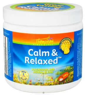 Thompson   Calm & Relaxed Magnesium and Herbal Blend Once Daily Lemon 