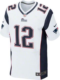 Tom Brady Jersey Away White Elite Authentic #12 Nike New England 