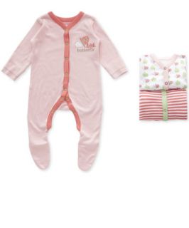 Mothercare Coral Butterfly Sleepsuit – 3 Pack   sleepsuits 