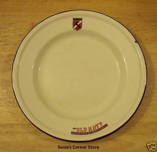Old Navy Porcelain, Metal Plate 10 1/4 inch