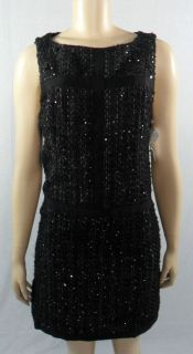 Giambattista Valli For Impulse Black Woven Box Sequin Dress Sizes 4,10 