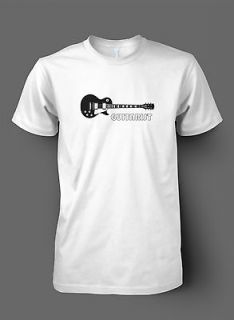 Gibson T Shirt Les Paul Guitarist White Alstyle PreShrunk 100% Cotton 