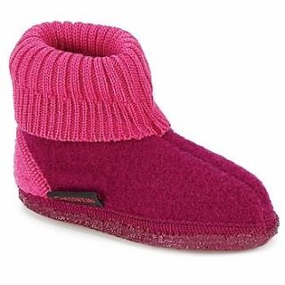Giesswein Girls Pink Bootie Slippers   100% virgin wool  