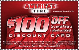 Grand Opening   $100 Off When You Buy a Set of 4 Tires or Wheels. Good 