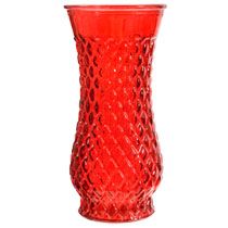Home Floral Supplies & Decor Christmas Floral Red Embossed Glass Vases 