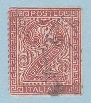 STAMP Italy Post Italiane 2 Due Centesimi Figural Two