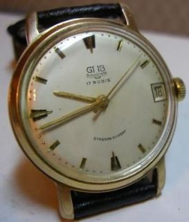 NOS Glashutte GUB 70.1 Wristwatch with its original leather band