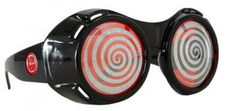 Ray Goggles Black Red Sparkle Steampunk Costume Accessory NEW