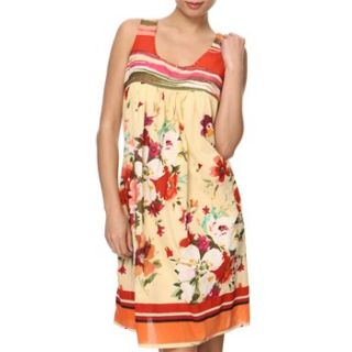 Anmol Cream/Red Floral Sequin Dress