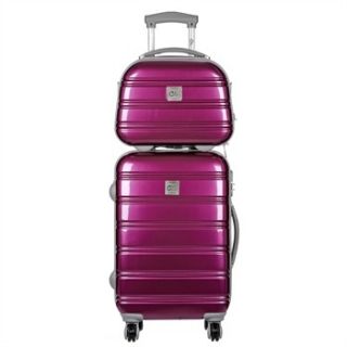 Corinne Cobson Set of Two Purple Suitcase/Vanity Bag