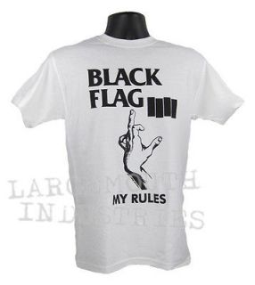 BLACK FLAG MY RULES Old School ROLLINS PUNK T Shirt