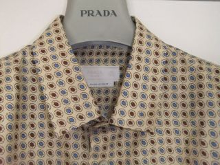 PRADA SPRING 2012 L/S COTTON SHIRT WITH DOTSSZ 42 (16.5)NWT